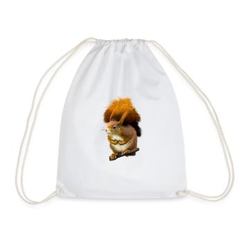 squirrel - Drawstring Bag - white - Front