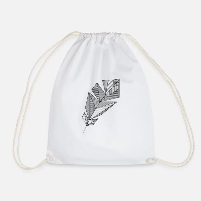 feather - Drawstring Bag - white