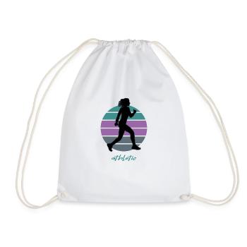 Trail Marathon Athletics Walker Ultrarun Sport - Drawstring Bag - white - Front