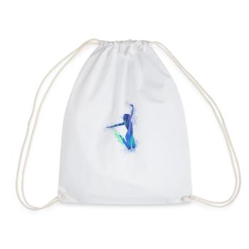 sauter, bronzage, danseur, graffiti, bleu, vert, joie - Sac de sport léger - blanc - Devant