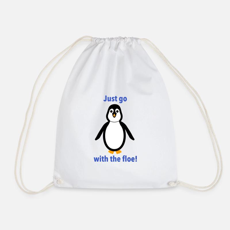 Pinguin -"Geh einfach mit der Scholle!" - Turnbeutel - Weiß