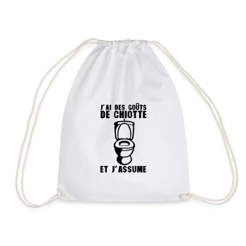 gout chiotte assume toilette wc citation - Sac de sport léger - blanc - Devant
