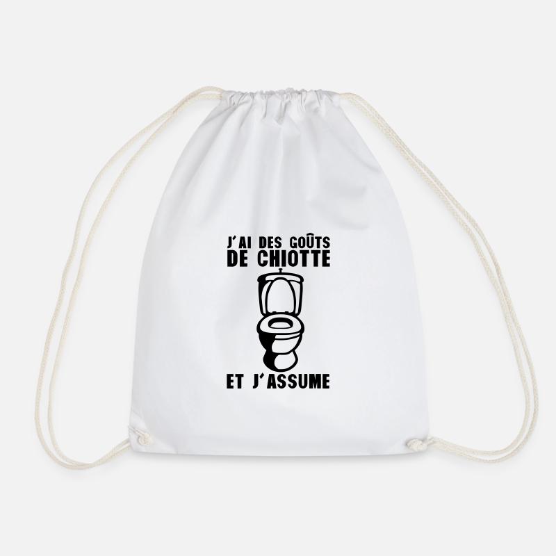 gout chiotte assume toilette wc citation - Sac de sport léger - blanc