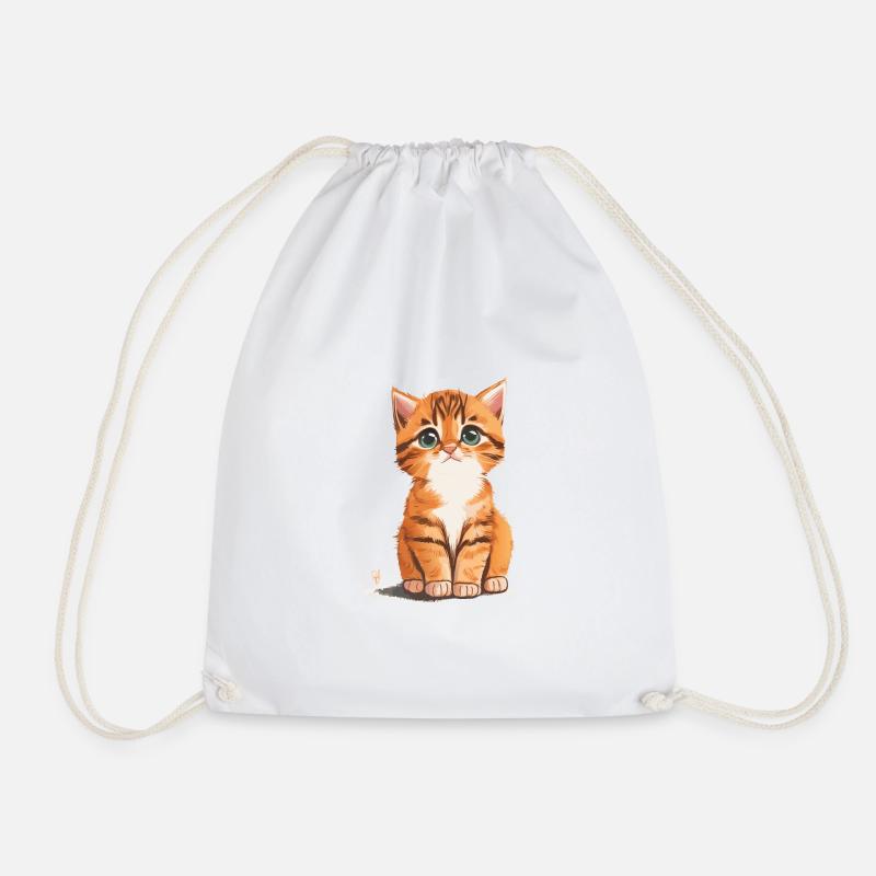 Cute cat - house cat - Drawstring Bag - white