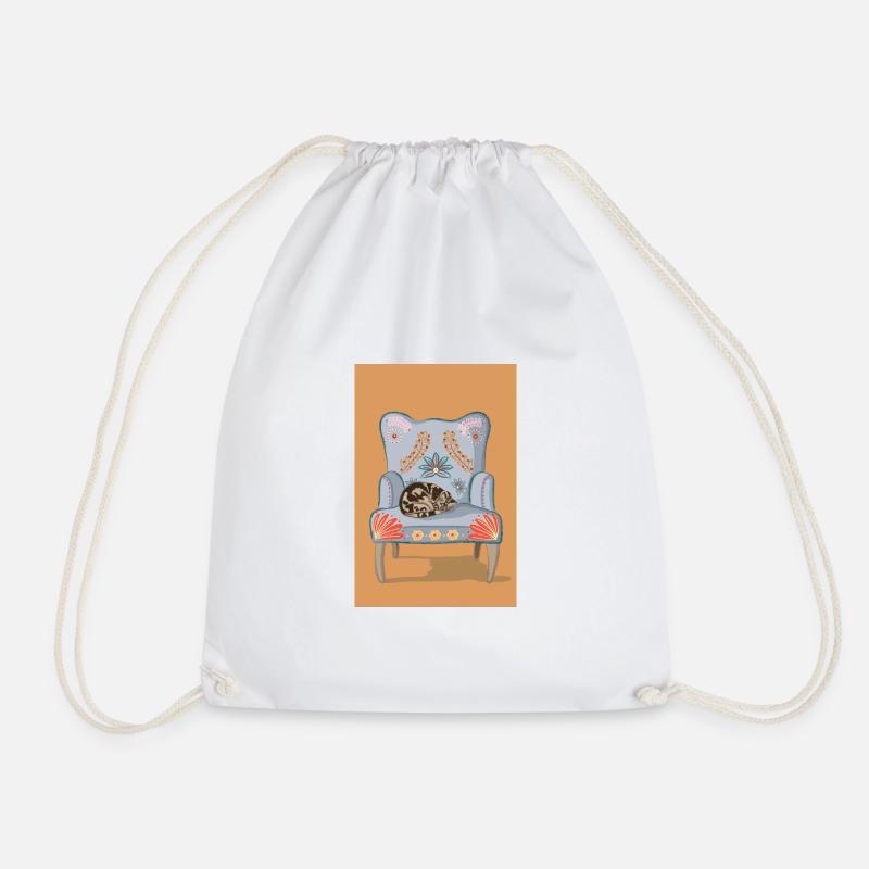 A sleeping cat - Drawstring Bag - white