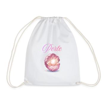Pearl in the Rose Shell - Drawstring Bag - white - Front