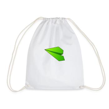 Airplane from paper design green - Turnbeutel - Weiß - Vorne