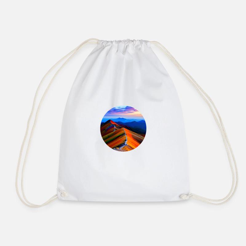 Colourful mountains - Drawstring Bag - white