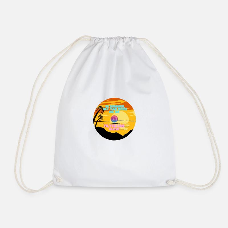 Sun-Kissed Glow - Drawstring Bag - white