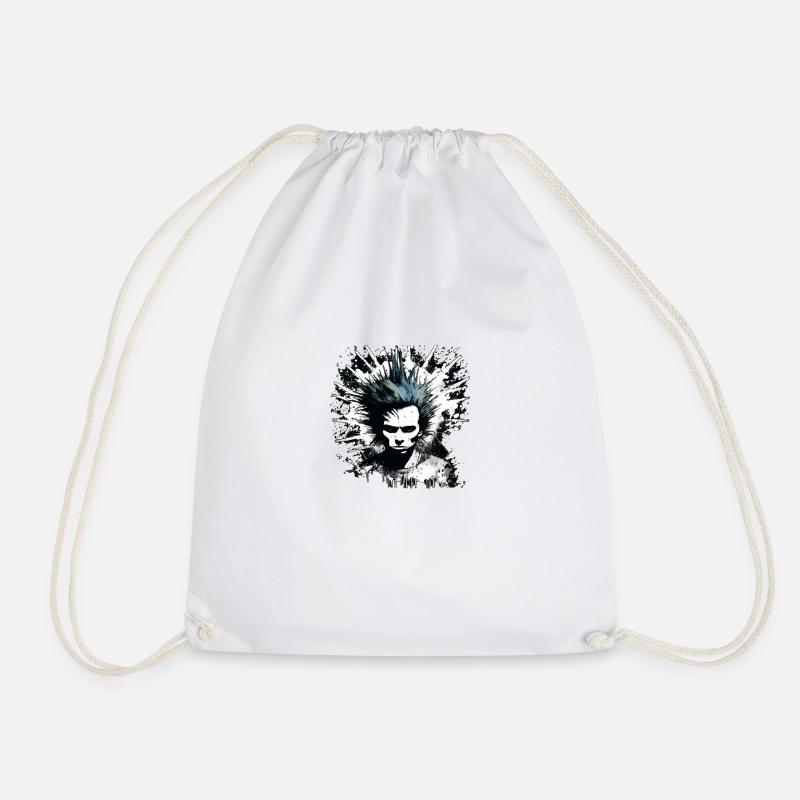 punk - Drawstring Bag - white