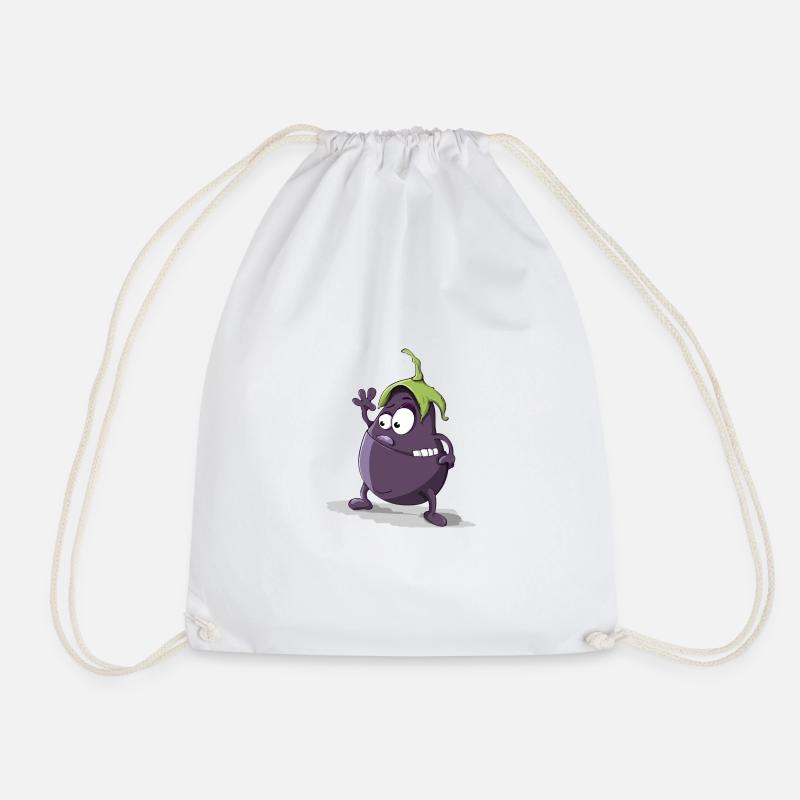 Aubergine - Turnbeutel - Weiß