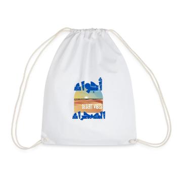 Desert Dunes and Sunset Vibes - Drawstring Bag - white - Front