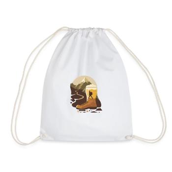 Beer Hiking Hiking Shoe. Nature Mountains - Drawstring Bag - white - Front