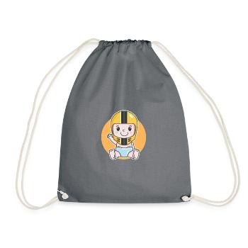 Moto bébé biker baby naissance grossesse - Sac de sport léger - gris - Devant