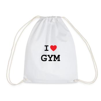 I love Gym - T-Shirt für alle die gerne trainieren - Turnbeutel - Weiß - Vorne
