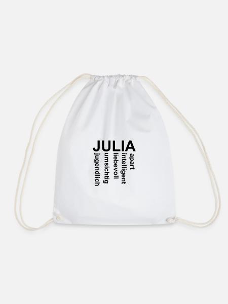 Julia - Ein ganz spezielles Design nur für Julia - Turnbeutel - Weiß