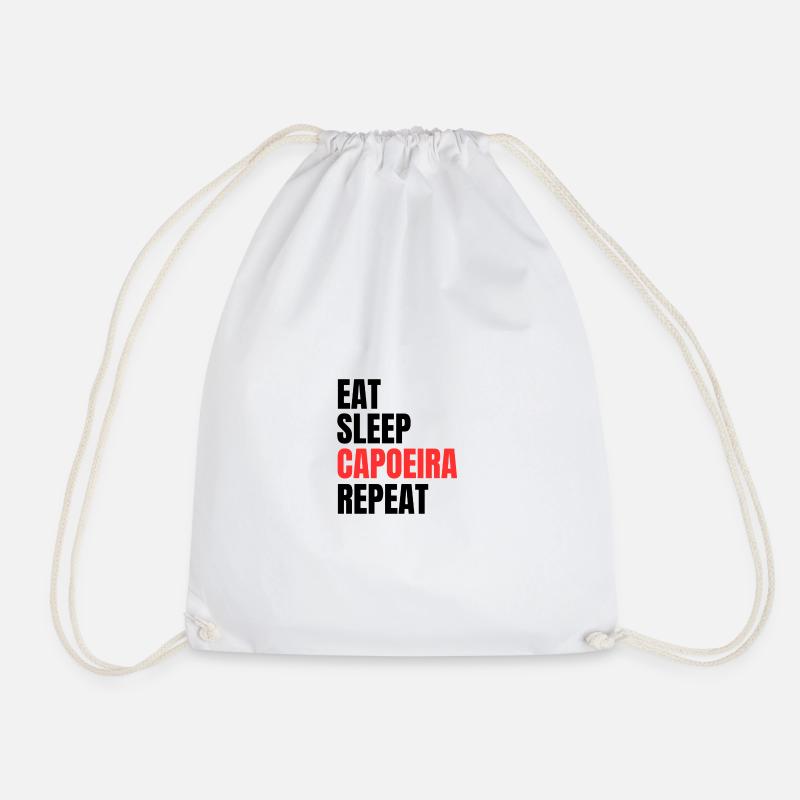 Eat Sleep Capoeira Repeat - Drawstring Bag - white