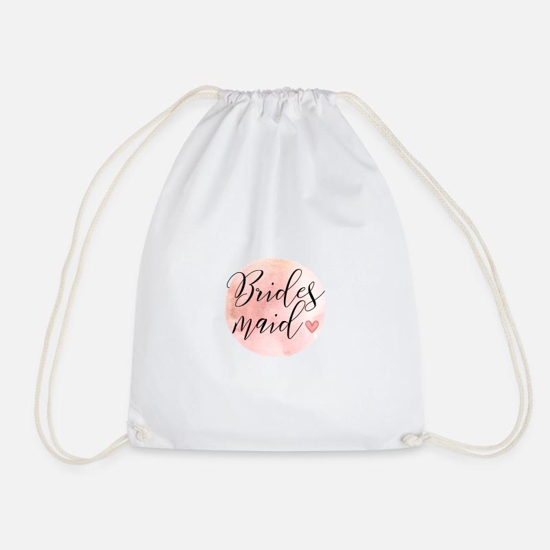 bridesmaaid - Drawstring Bag - white