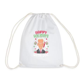Funny Christmas joe - Drawstring Bag - white - Front