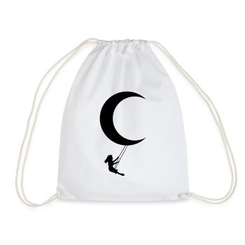 moon swing - Drawstring Bag - white - Front