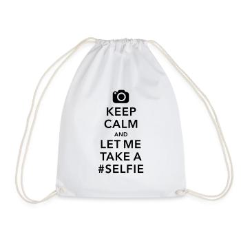 funny Keep calm take a selfie #selfie meme - Sac de sport léger - blanc - Devant