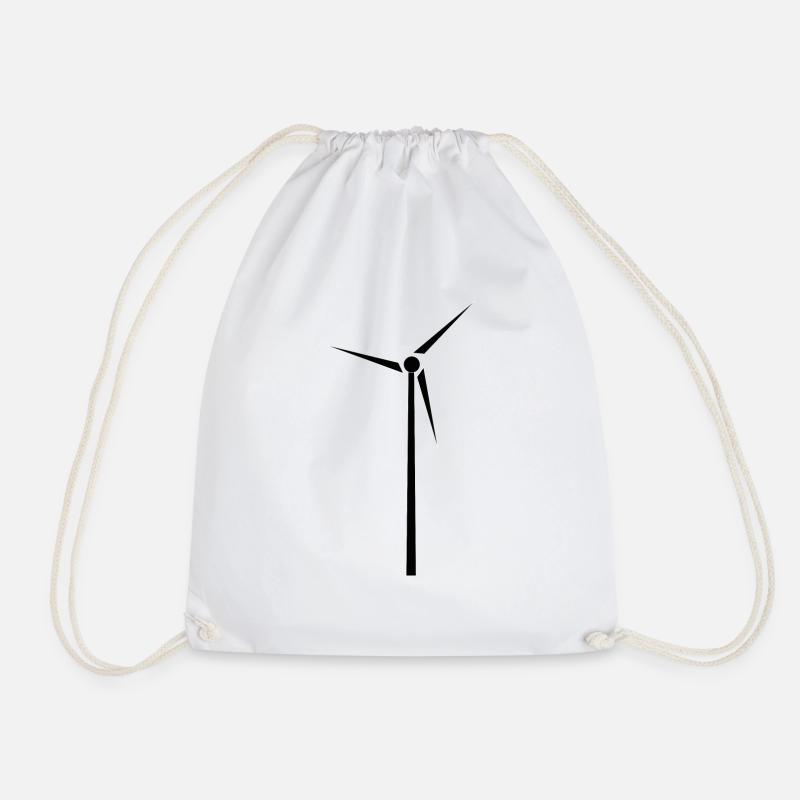 Wind turbine // windmill - Drawstring Bag - white
