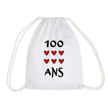 100 ANS. 100e ANNIVERSAIRE. ANNIVERSAIRE 100 ANS. - Sac de sport léger - blanc - Devant