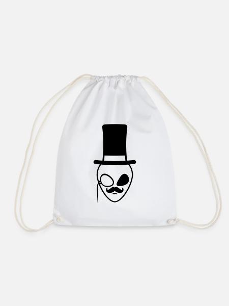 Kopf Sir Alien Gentlemen - Turnbeutel - Weiß