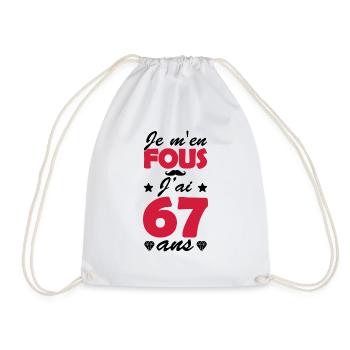 j ai 67 ans / cadeau anniversaire 67 ans - Sac de sport léger - blanc - Devant
