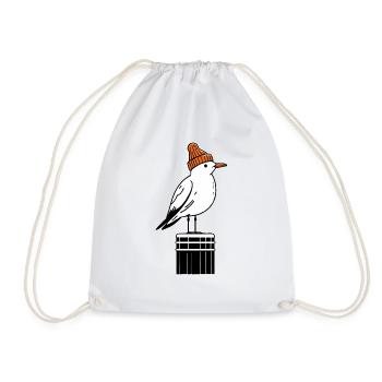 North Sea Harbour Moin Seagull Bonnet Pier orange - Sac de sport léger - blanc - Devant