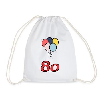 80. 80 YEARS. 80th ANNIVERSARY. 80 YEARS ANNIVERSARY. - Drawstring Bag - white - Front