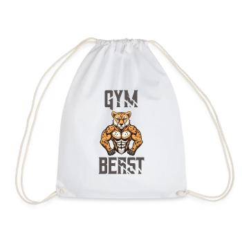 Cheetah Gym Beast - Drawstring Bag - white - Front