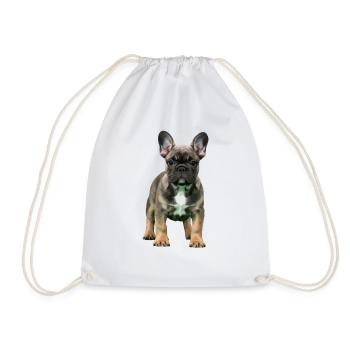 Chiot bouledogue français réel - Sac de sport léger - blanc - Devant