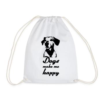 Les chiens me rendent heureux - Chiens, dictons, cadeaux - Sac de sport léger - blanc - Devant