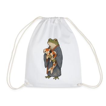  Koi Fische Kois-Karpfen KOI-FROG Koi Garten-Teich - Turnbeutel - Weiß - Vorne