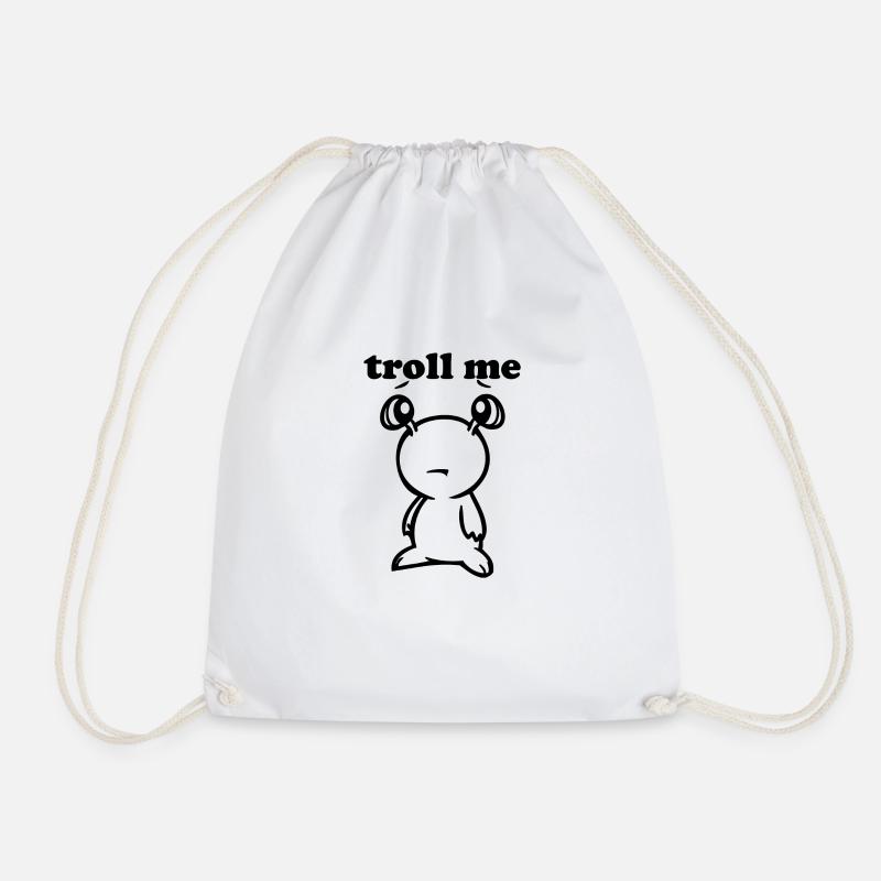 Trollme blak - Drawstring Bag - white