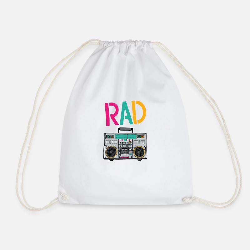 Retro Boombox - Drawstring Bag - white