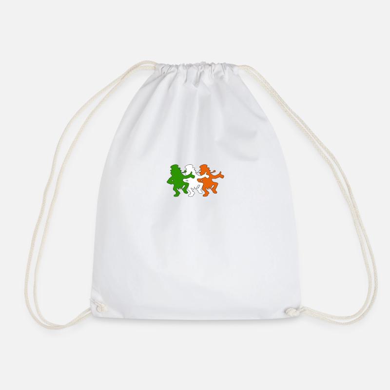 Saint-Patrick Leprechaun Couleurs du drapeau irlandais - Sac de sport léger - blanc
