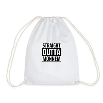 Straight outta Monnem funny Mannheim Statement - Drawstring Bag - white - Front