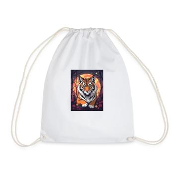 Majestic tiger in anime style - Drawstring Bag - white - Front