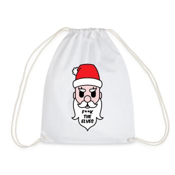 F**K DIE ELFEN - Mean Santa (Porträtvariante) - Turnbeutel - Weiß - Vorne