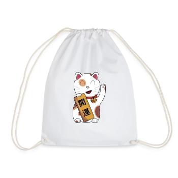 Maneki Neko viel Glück - Turnbeutel - Weiß - Vorne