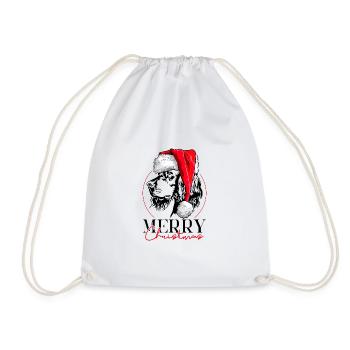 Santa Gordon Setter Merry Christmas Dog Wilsigns - Drawstring Bag - white - Front