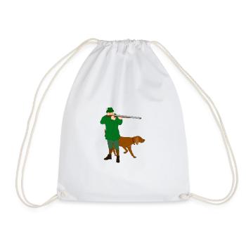 Chasse, chien, chasseur - Sac de sport léger - blanc - Devant