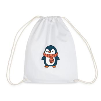 Pinguin - Turnbeutel - Weiß - Vorne