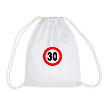 Road sign 30 - Drawstring Bag - white - Front