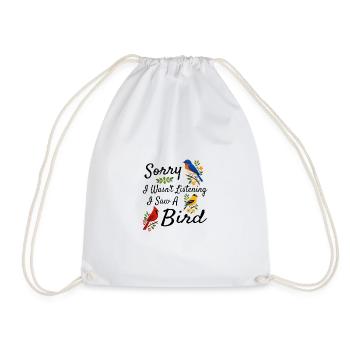 Passion Birds Humor Gift Ornithology - Drawstring Bag - white - Front