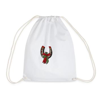 Lucky Horseshoe with Bow – Oldschool Tattoo Vi - Drawstring Bag - white - Front