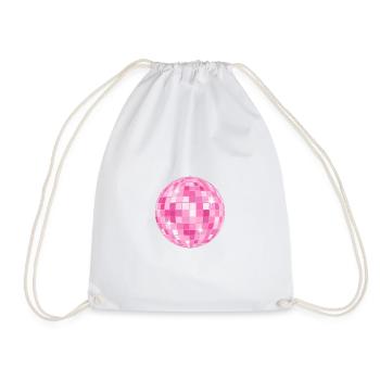 Boule Disco Rose Éclatante - Sac de sport léger - blanc - Devant
