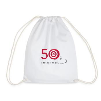 50 years - Forever young - Drawstring Bag - white - Front